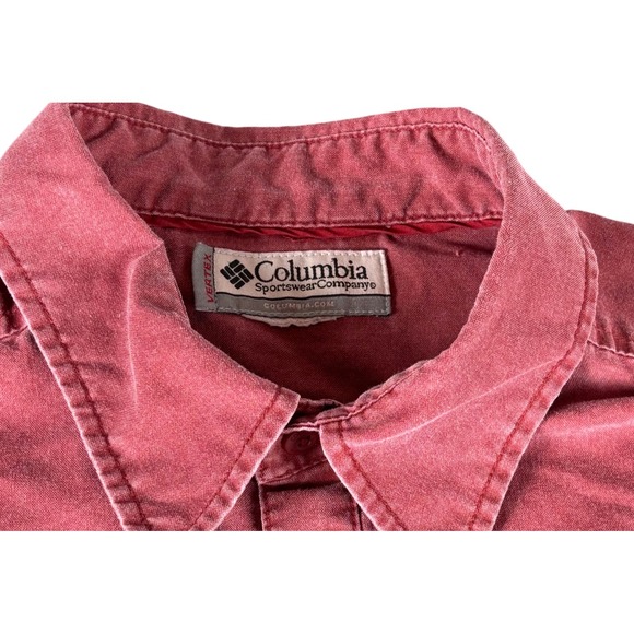 Columbia Vertex Men's XL Red Fishing Shirt Long Sleeve Zip Chest Pockets - Picture 2 of 8